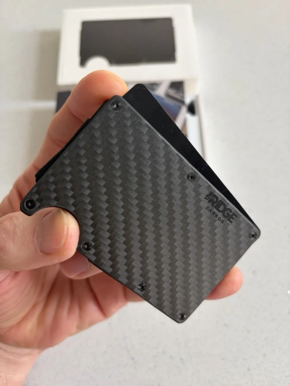 Ridge Carbon Fiber Money Clip Wallet - Black